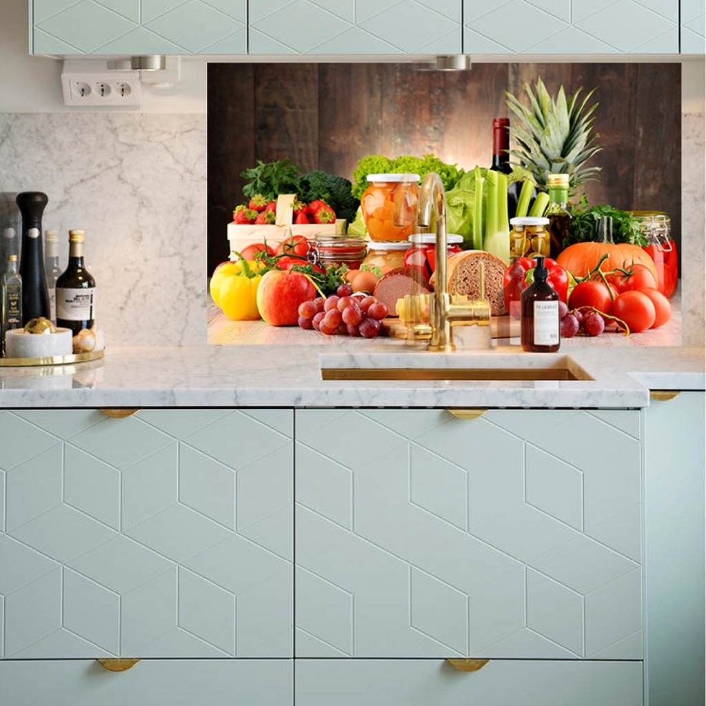Decal Dán Bếp Hình Trái Cây Nhiệt Đới Cao Cấp