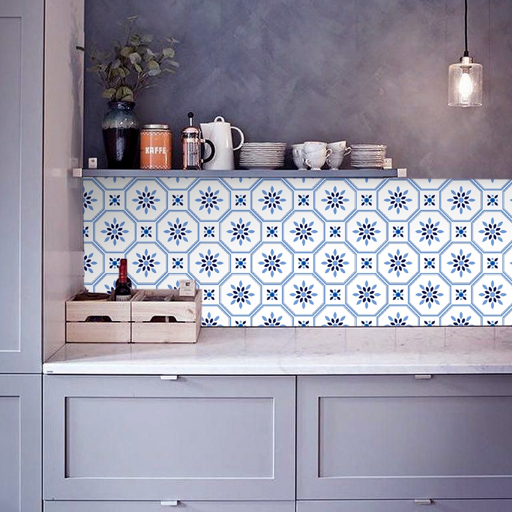 Decal Dán Bếp Họa Tiết Gạch Men Ốp Cổ Điển Cao Cấp
