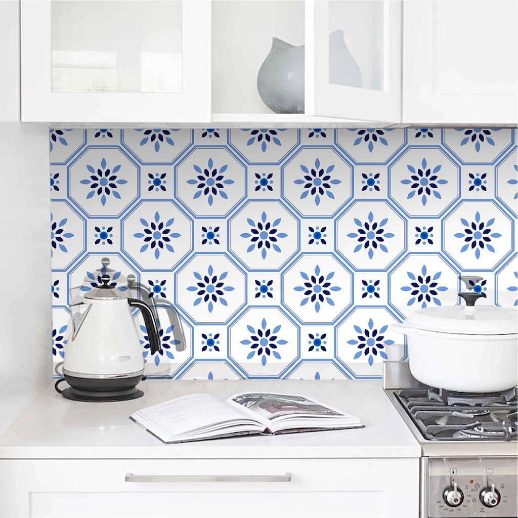Decal Dán Bếp Họa Tiết Gạch Men Ốp Cổ Điển Cao Cấp