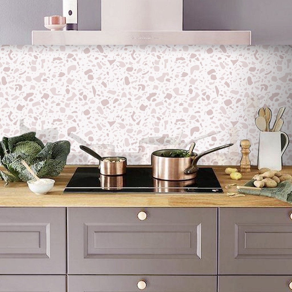 Decal Dán Bếp Họa Tiết Đá Mài Terrazo Cao Cấp Decal24h