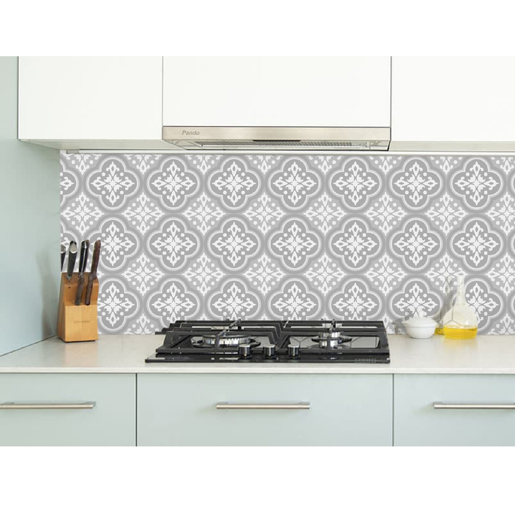 Decal Dán Bếp Họa Tiết Gạch Men Ốp Phong Cách Vintage Cao Cấp