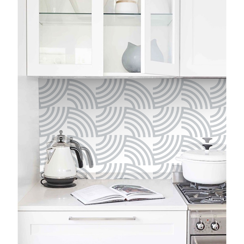 Decal Dán Bếp Họa Tiết Hoa Văn Gợn Sóng Cao Cấp