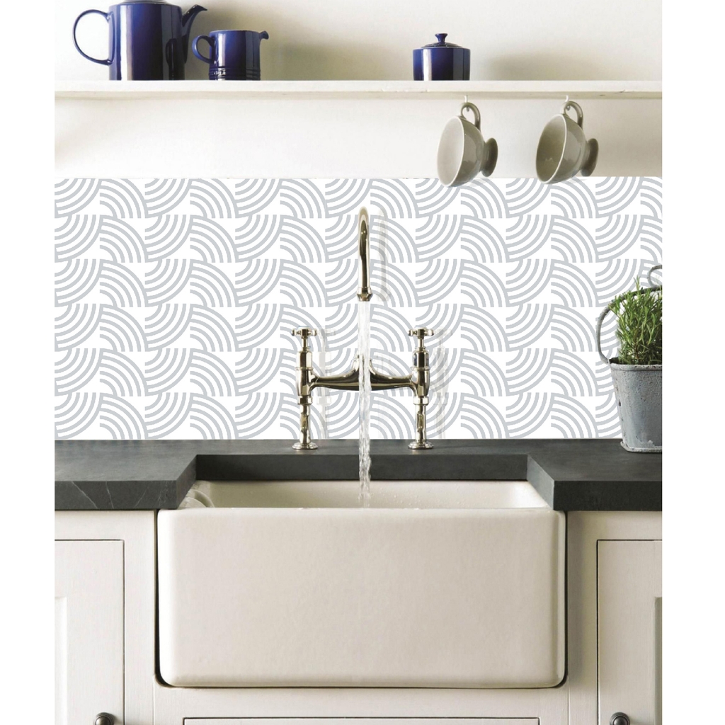 Decal Dán Bếp Họa Tiết Hoa Văn Gợn Sóng Cao Cấp