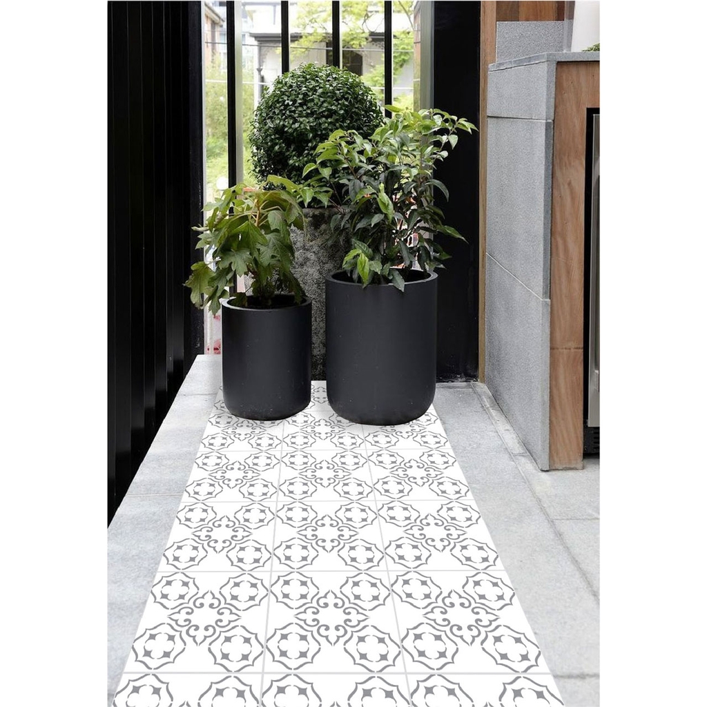 Decal Dán Sàn Nhà Họa Tiết Hoa Văn Giả Gạch Men Cao Cấp