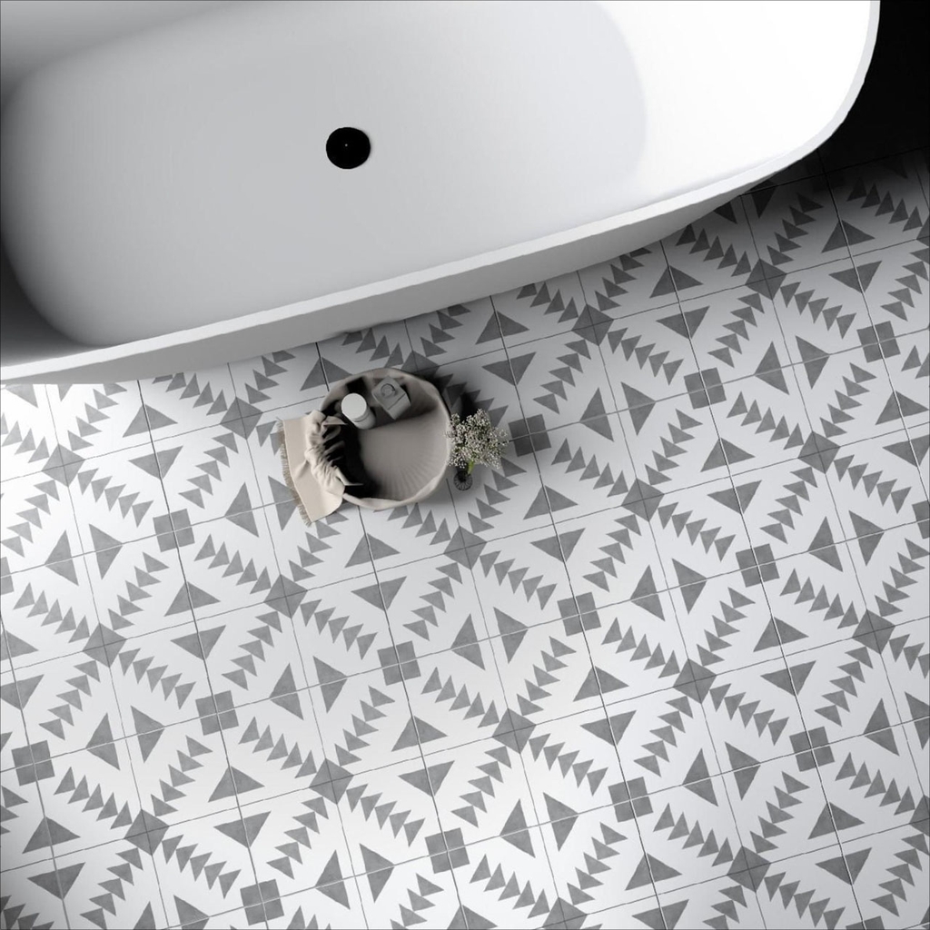 Decal Dán Sàn Nhà Họa Tiết Hoa Văn Giả Gạch Men Cao Cấp