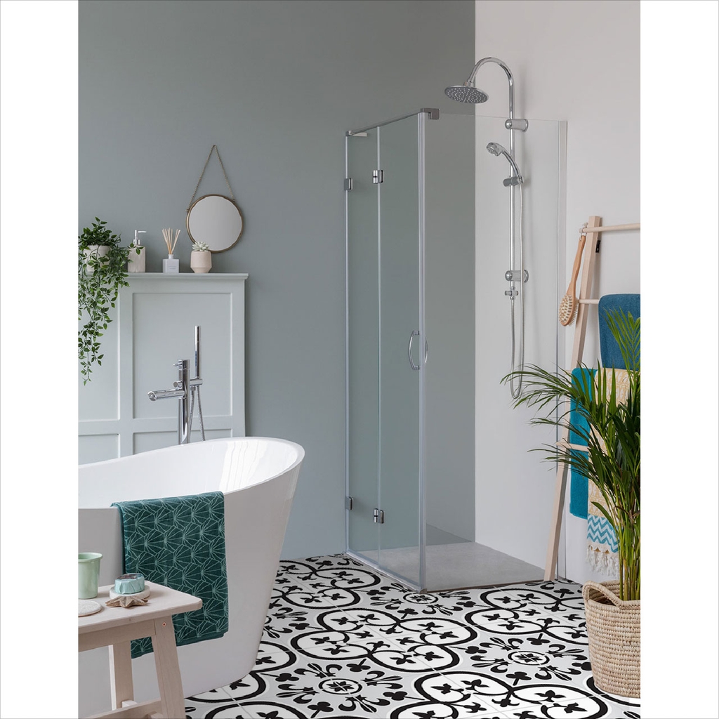 Decal Dán Sàn Nhà Họa Tiết Hoa Văn Giả Gạch Men Cao Cấp