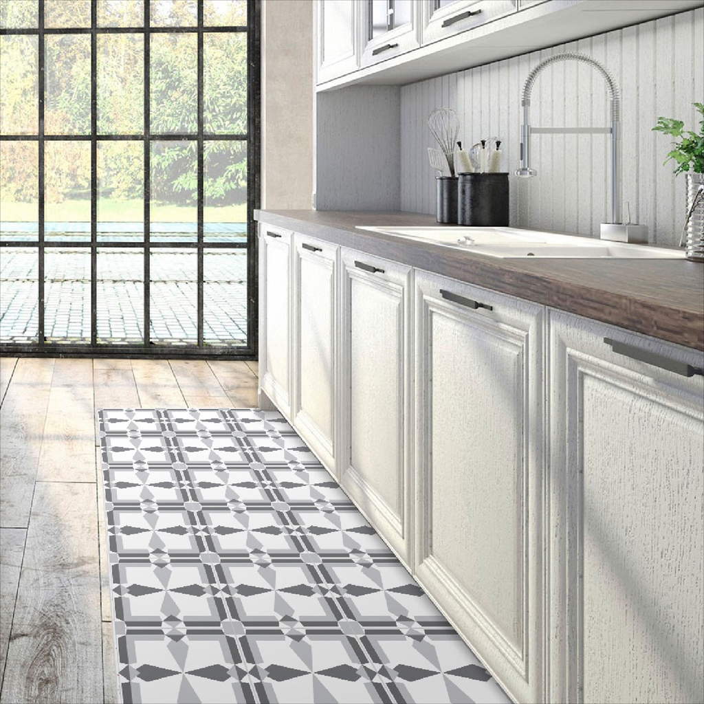 Decal Dán Sàn Nhà Họa Tiết Hoa Văn Giả Gạch Men Cao Cấp