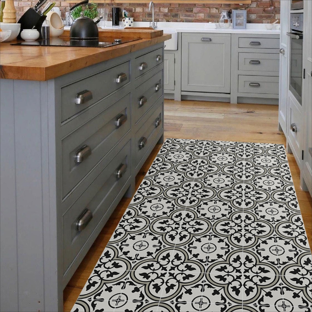 Decal Dán Sàn Nhà Họa Tiết Hoa Văn Giả Gạch Men Cao Cấp Decal24h