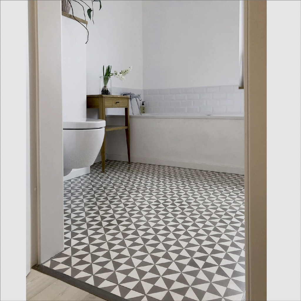 Decal Dán Sàn Nhà Họa Tiết Hình Khối Giả Gạch Cao Cấp