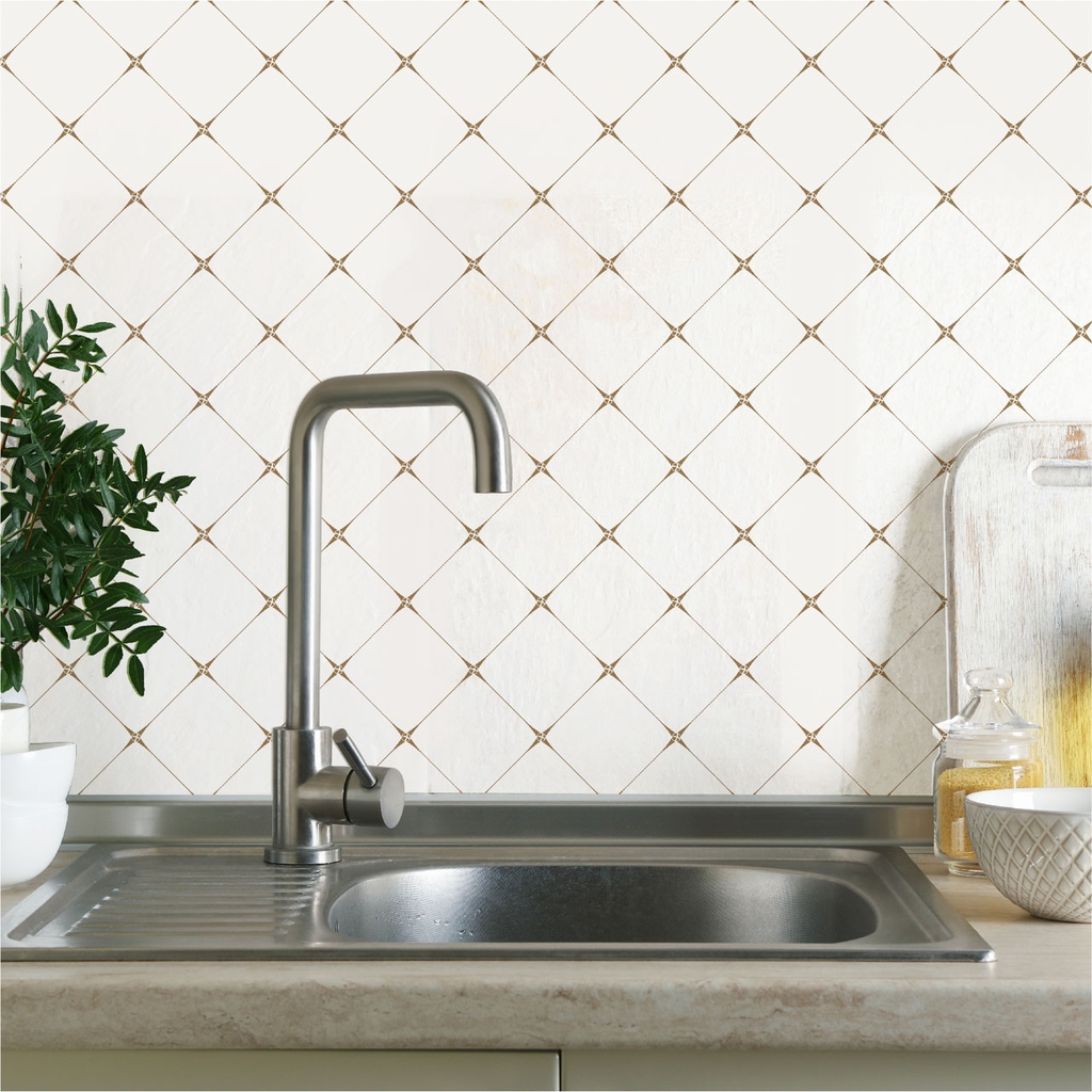 Decal Dán Bếp Họa Tiết Hình Chữ Nhật Giả Gạch Cao Cấp Decal24h