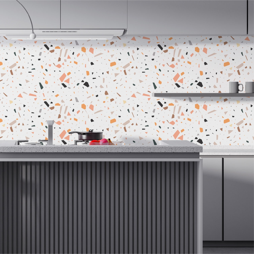 Decal Dán Bếp Họa Tiết Đá Mài Terrazo Cao Cấp Decal24h