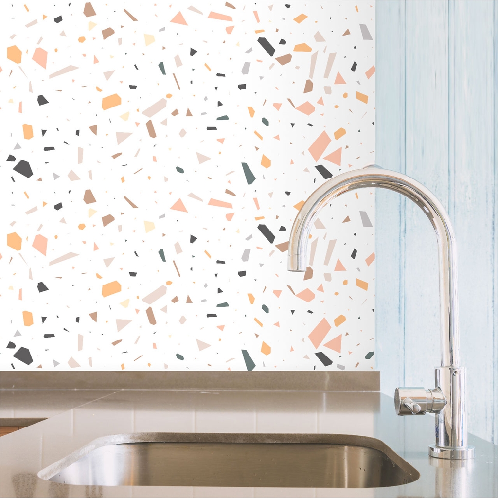 Decal Dán Bếp Họa Tiết Đá Mài Terrazo Cao Cấp Decal24h