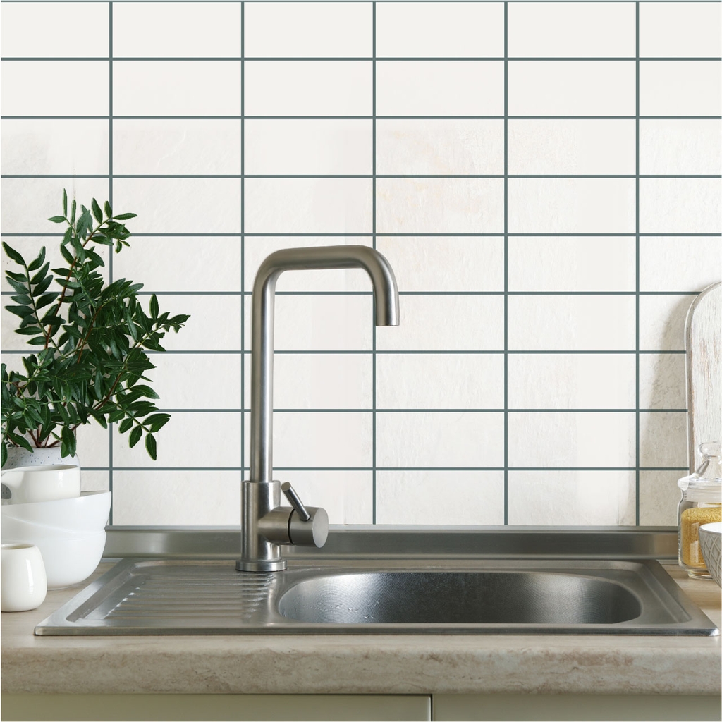 Giấy Dán Bếp Cao Cấp Decal24h Họa Tiết Đường Kẻ Vuông Hiện Đại- ( DGB-103 )
