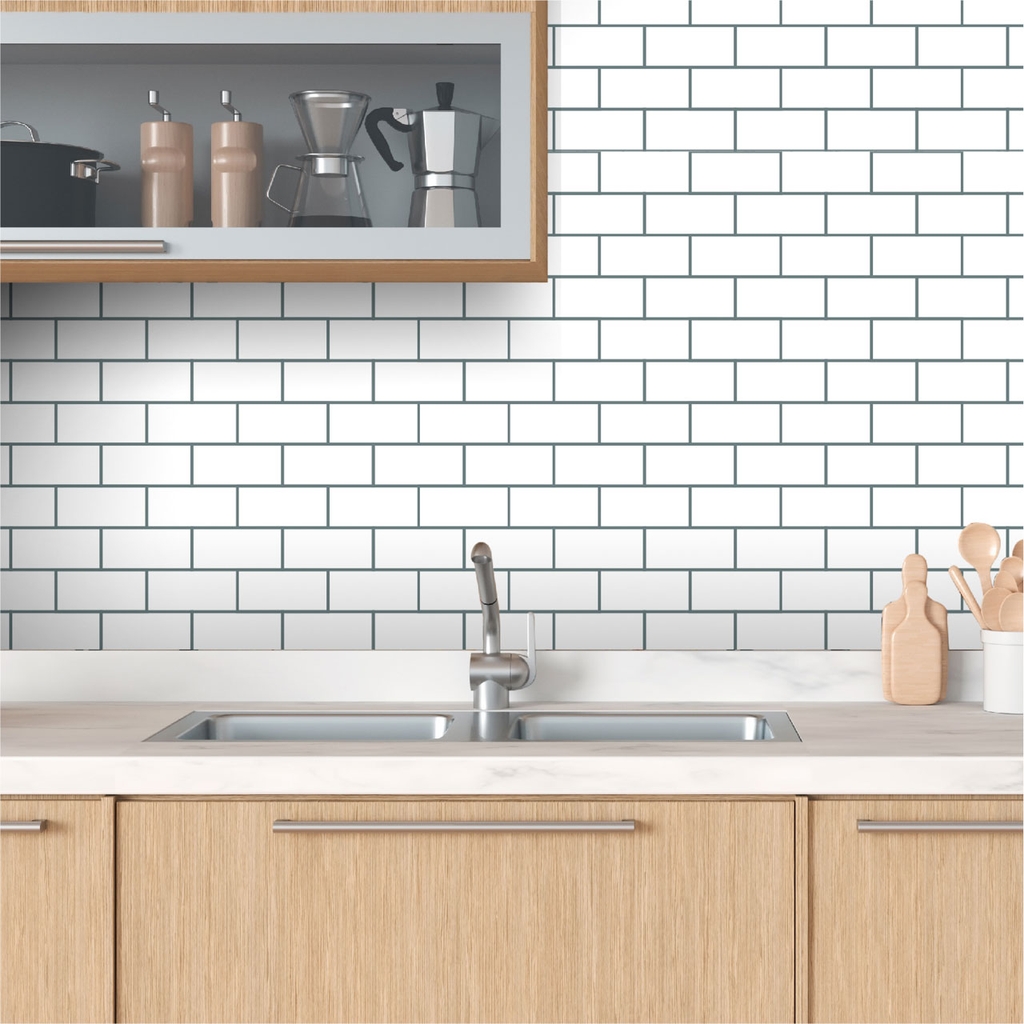 Giấy Dán Bếp Cao Cấp Decal24h Họa Tiết Đường Kẻ Vuông Hiện Đại ( DGB-104 )