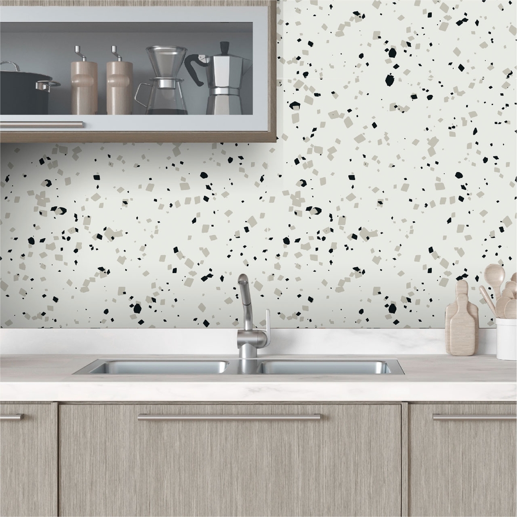 Decal Dán Bếp Họa Tiết Đá Mài Terrazo Cao Cấp