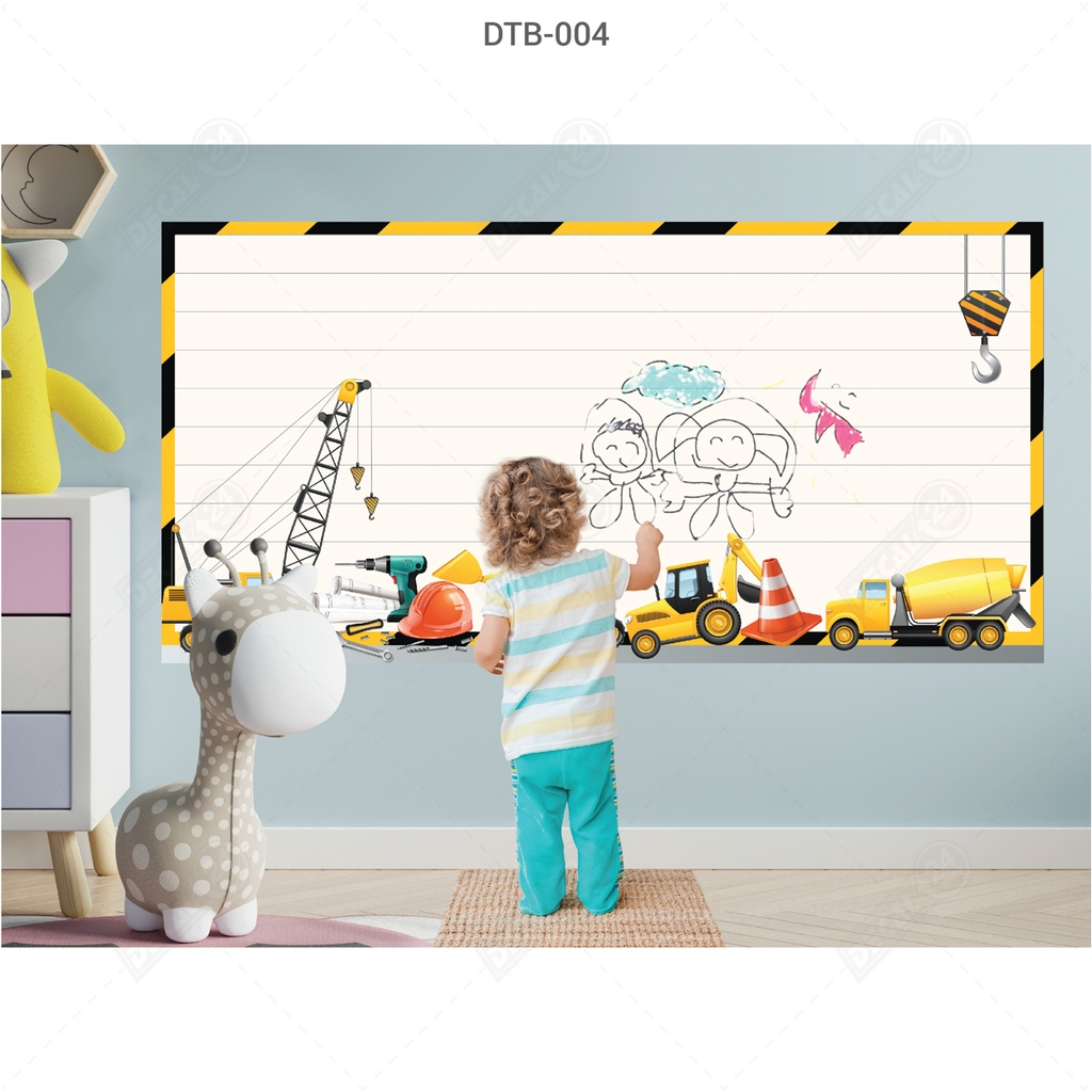 Decal Dán Tường Bút Lông Hoạt Hình Dễ Thương Cho Bé