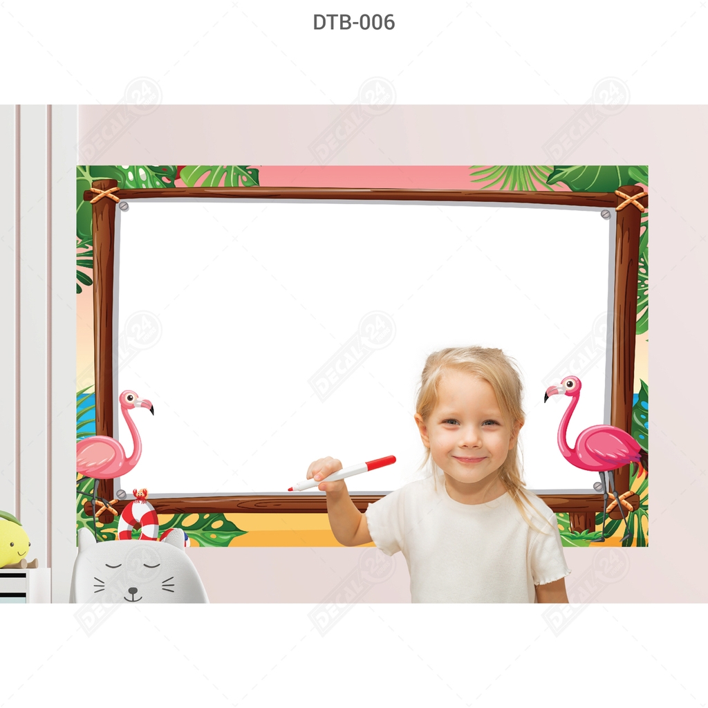 Decal Dán Tường Bút Lông Hồng Hạc Dễ Thương Cho Bé