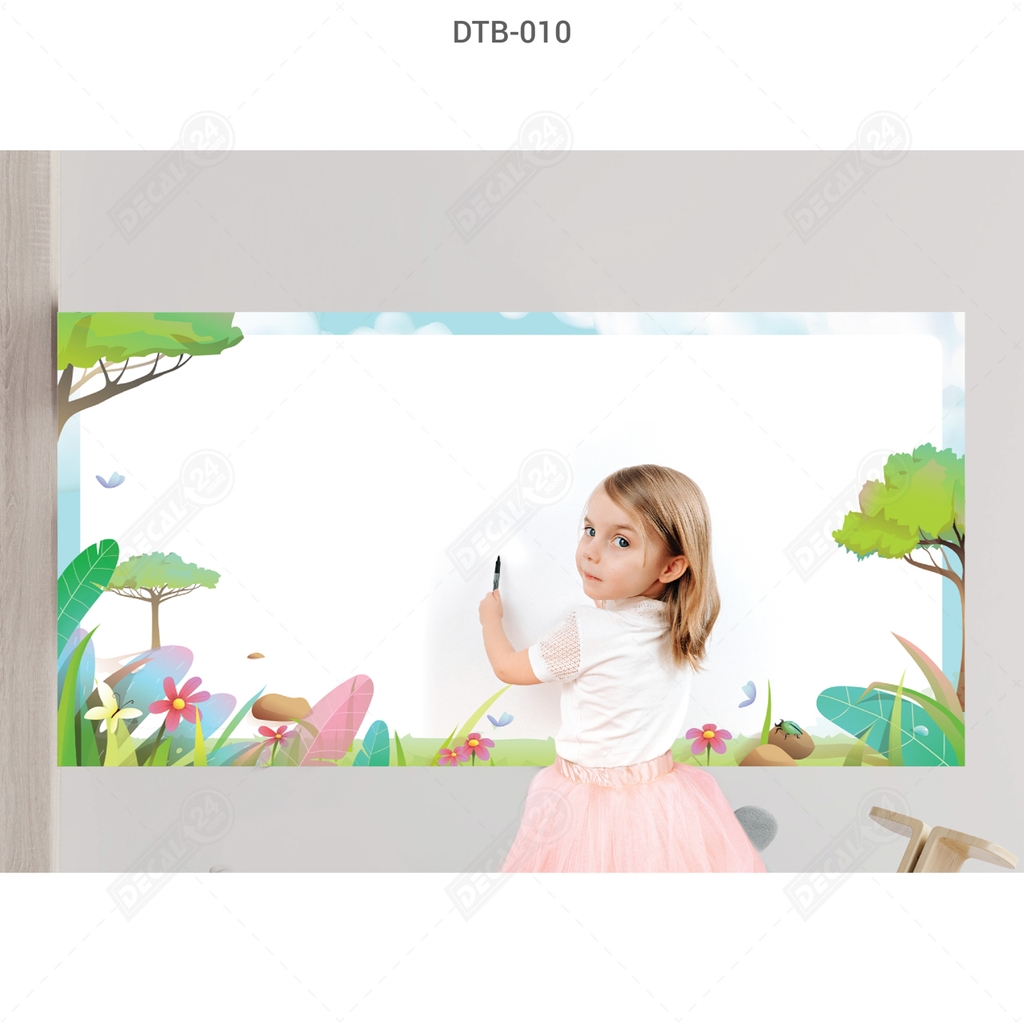 Decal Dán Tường Bút Lông Hoạt Hình Dễ Thương Cho Bé