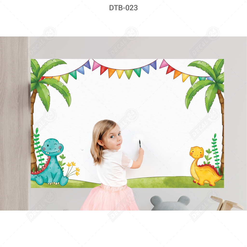 Decal Dán Tường Bút Lông Hoạt Hình Khủng Long Cho Bé