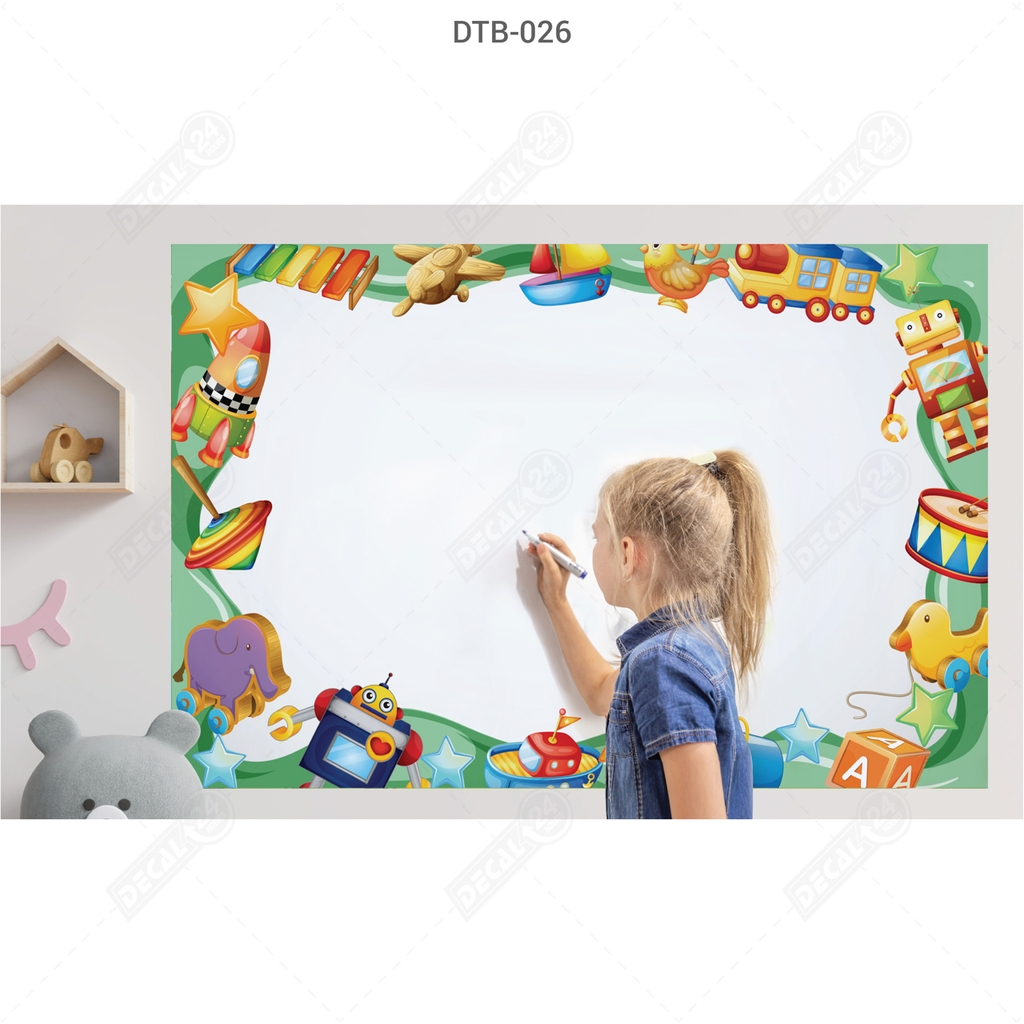 Decal Dán Tường Bút Lông Hoạt Hình Dễ Thương Cho Bé