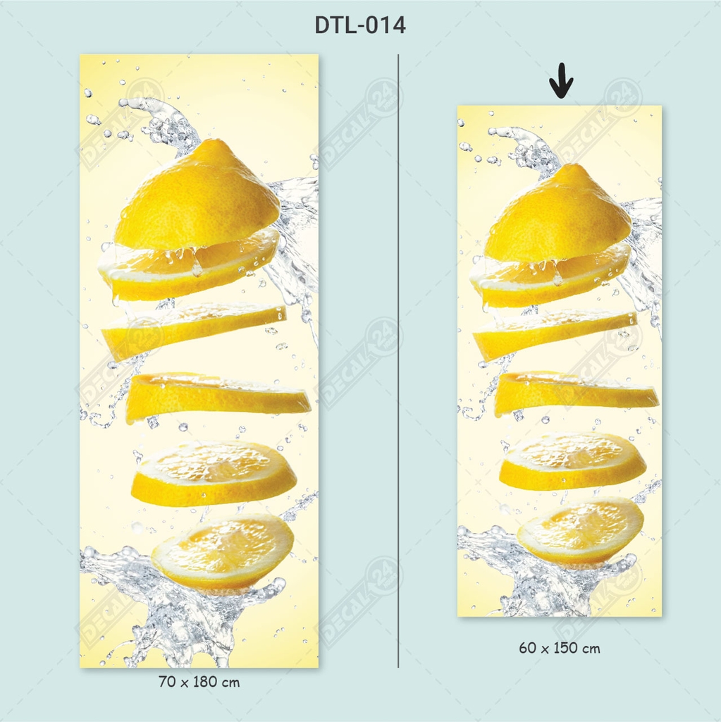 Decal Dán Tủ Lạnh Hình Chanh Cắt Lát Tươi Mát Cao Cấp