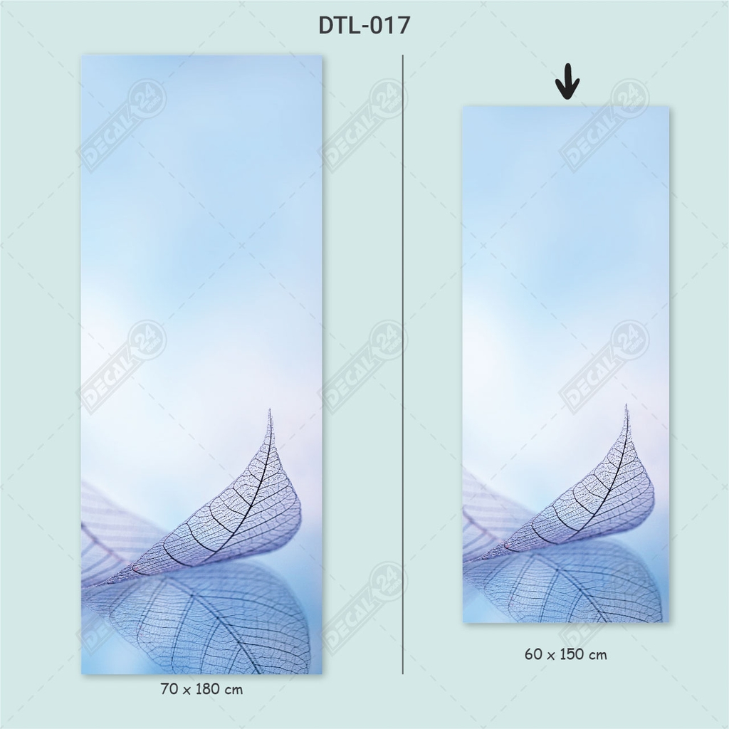 Decal Dán Tủ Lạnh Họa Tiết Lá Cây Xanh Biển Cao Cấp