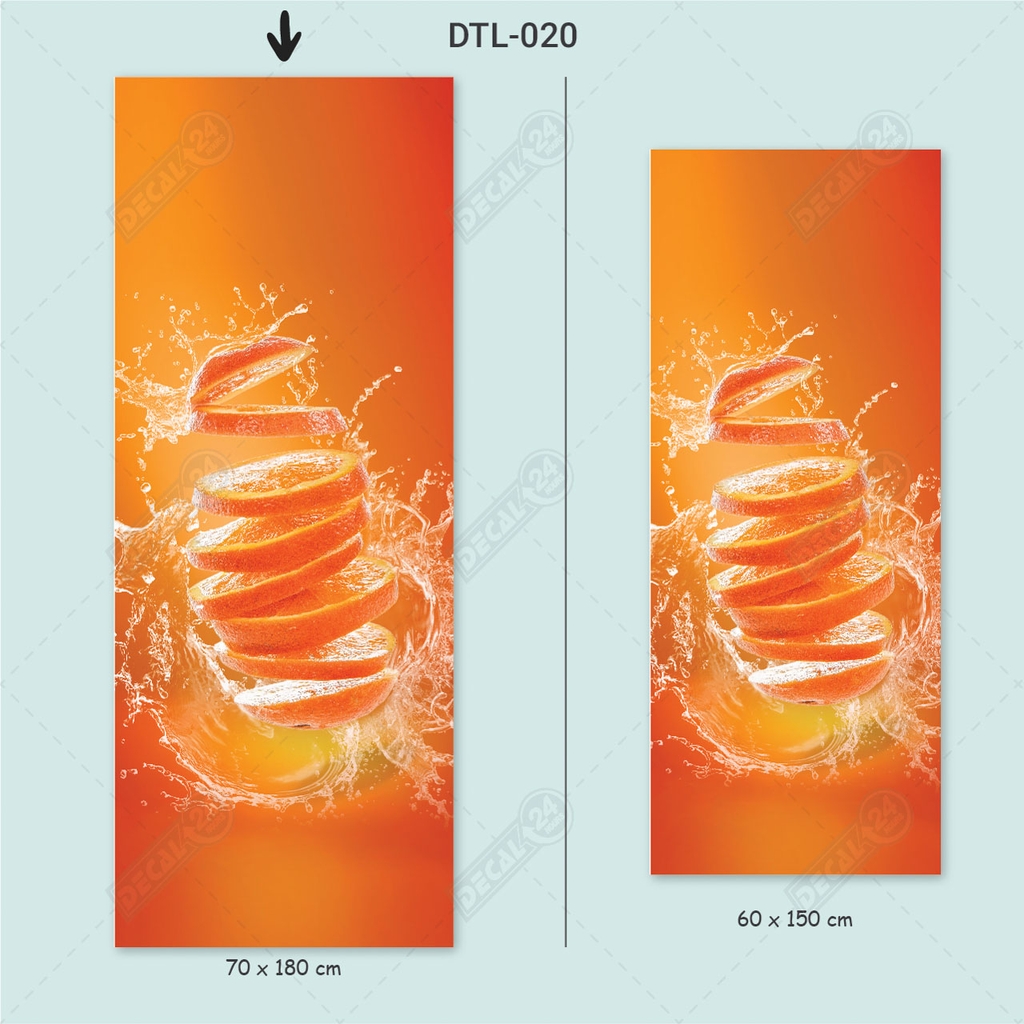 Decal Dán Tủ Lạnh Hình Cam Tươi Bừng Sức Sống Cao Cấp