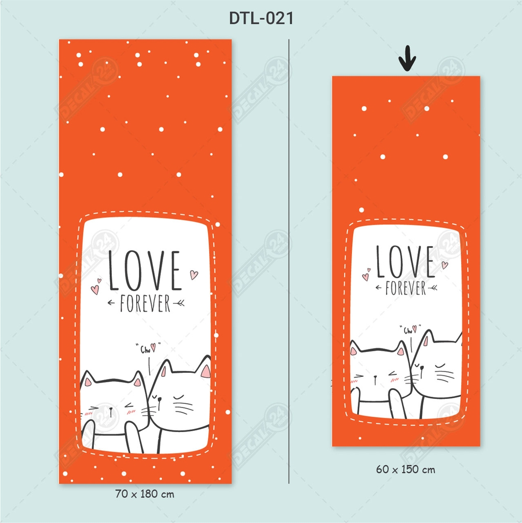 Decal Dán Tủ Lạnh Couple Mèo Đáng Yêu Cao Cấp