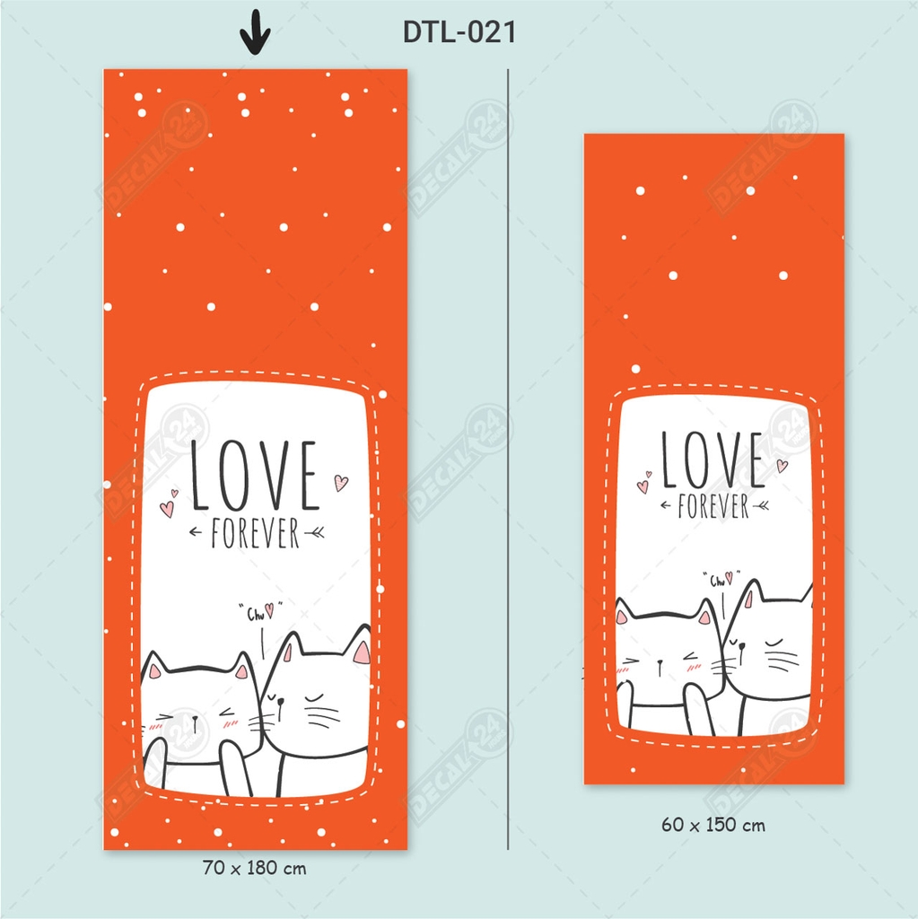 Decal Dán Tủ Lạnh Couple Mèo Đáng Yêu Cao Cấp