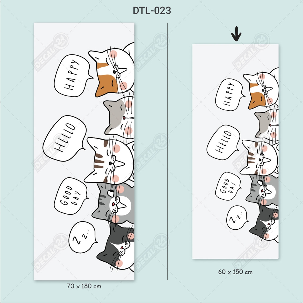 Decal Dán Tủ Lạnh Gia Đình Mèo Siêu Dễ Thương