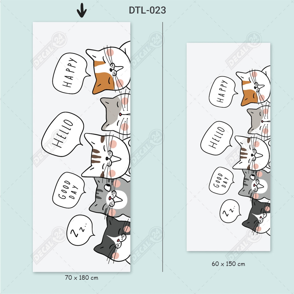 Decal Dán Tủ Lạnh Gia Đình Mèo Siêu Dễ Thương