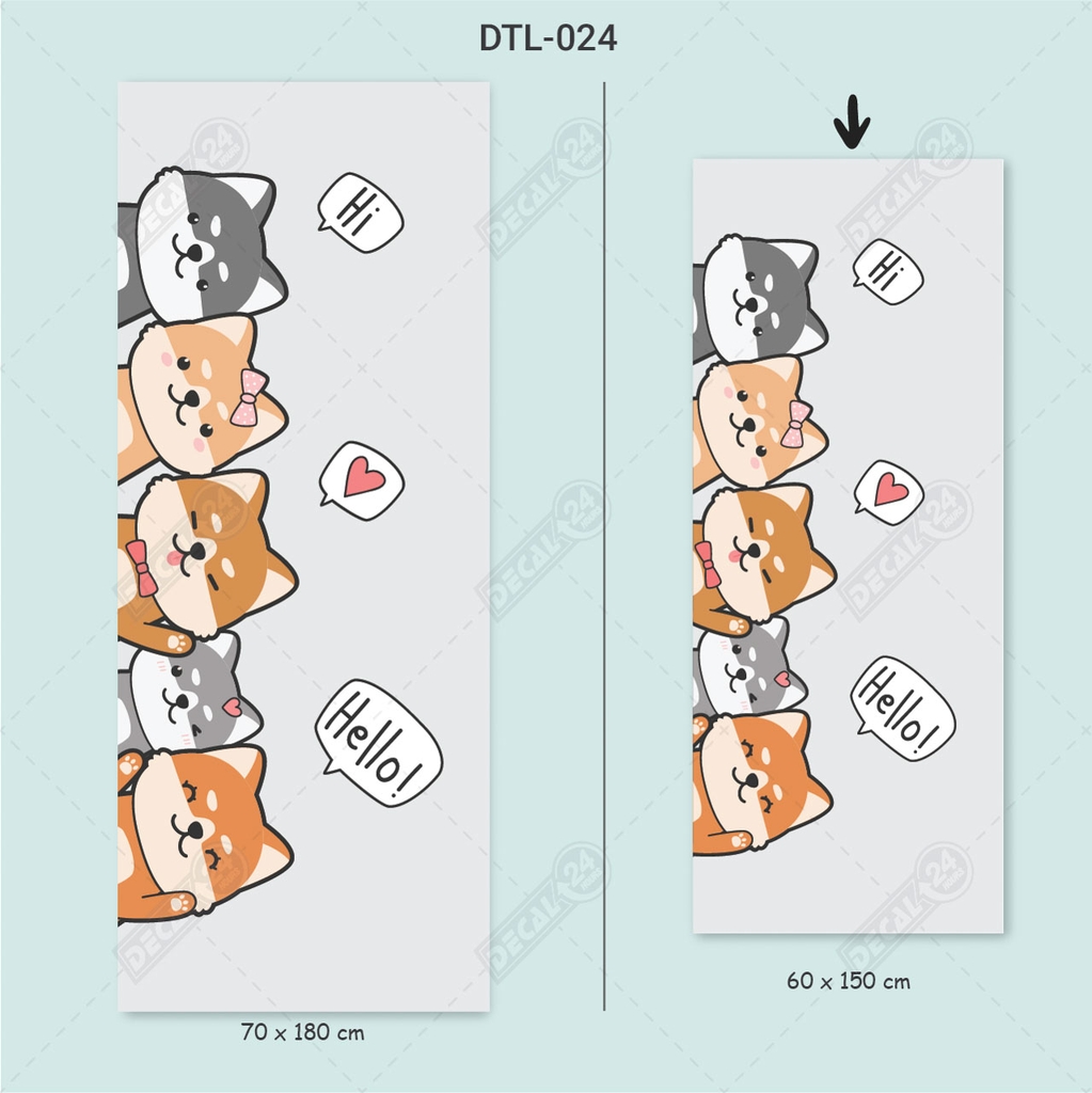 Decal Dán Tủ Lạnh Gia Đình Cún Dễ Thương Cao Cấp Decal24h