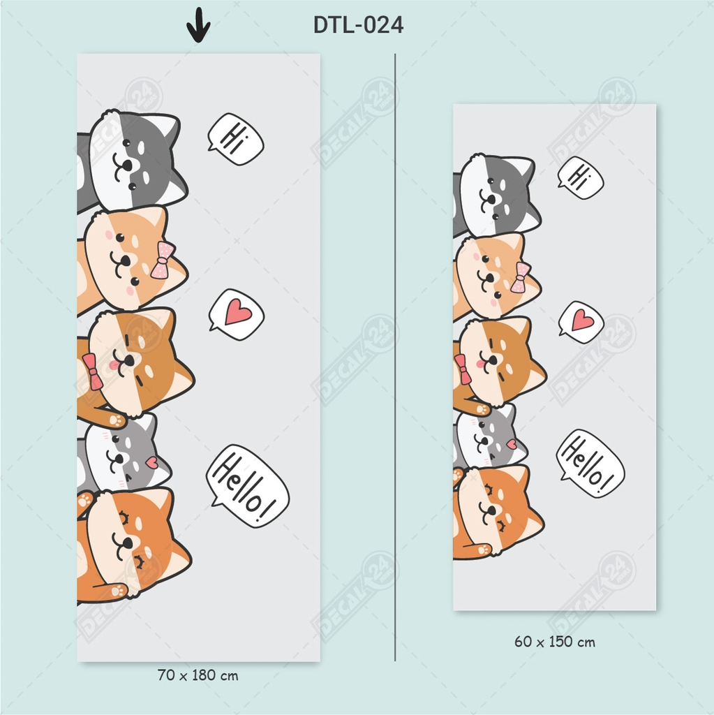 Decal Dán Tủ Lạnh Gia Đình Cún Dễ Thương Cao Cấp Decal24h