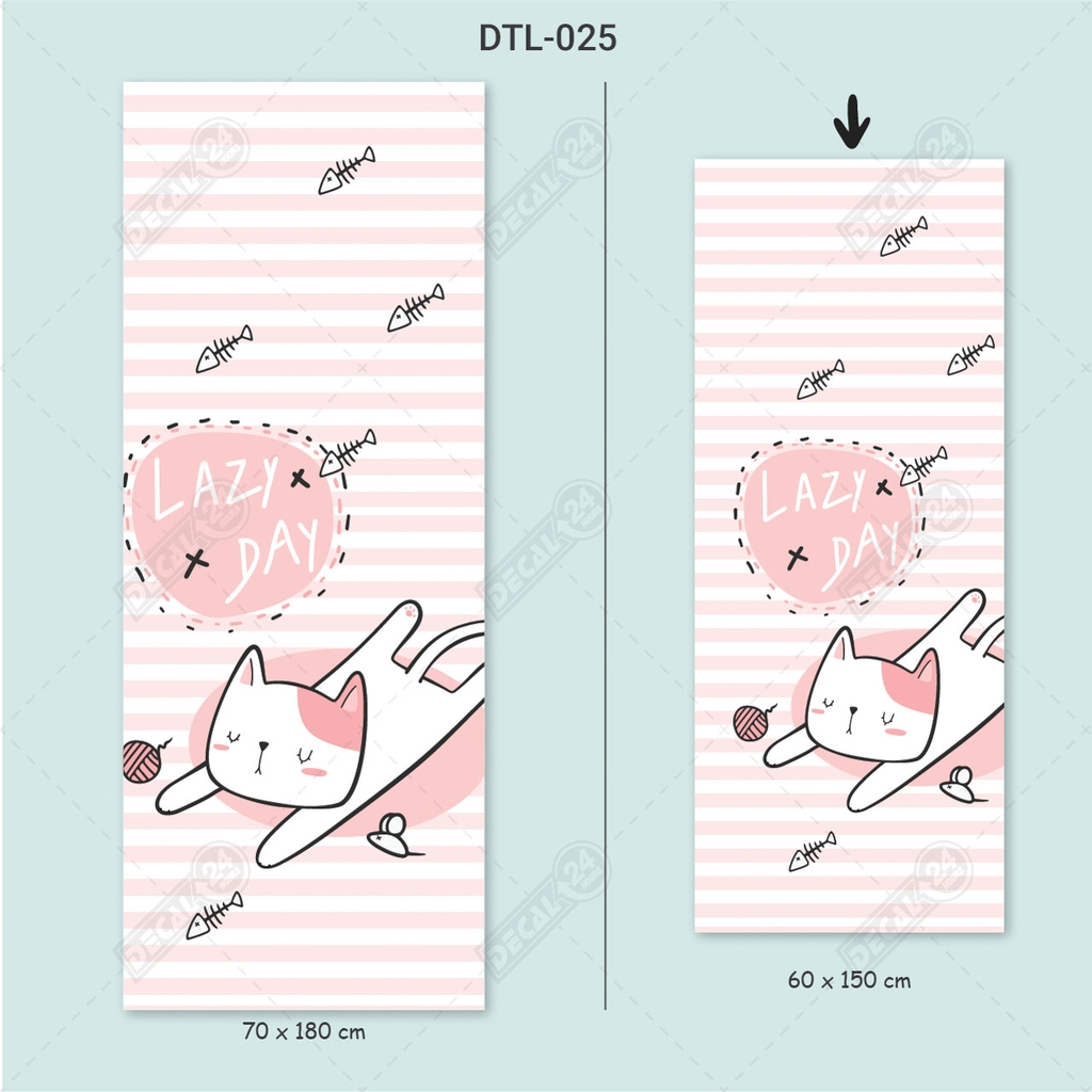 Decal Dán Tủ Lạnh Hình Mèo Lười Dễ Thương