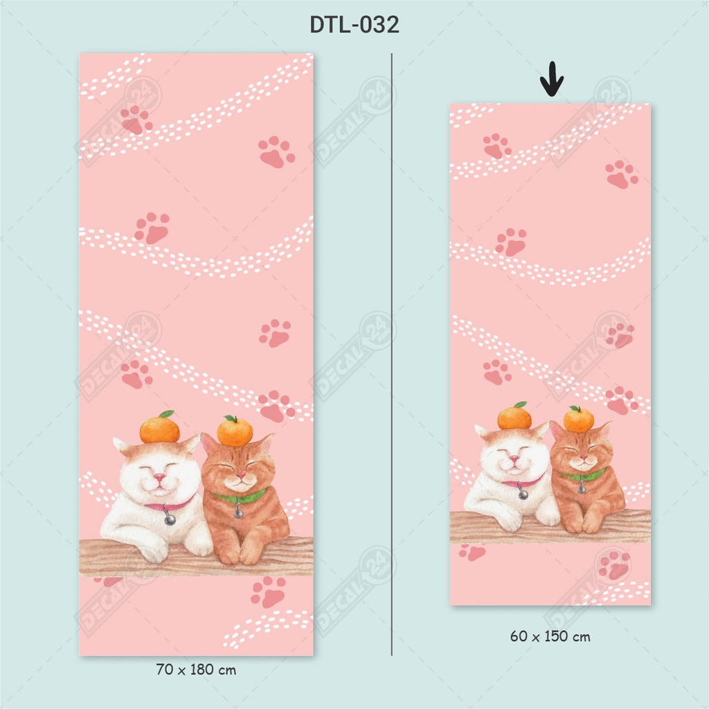 Decal Dán Tủ Lạnh Hai Chú Mèo Siêu Dễ Thương