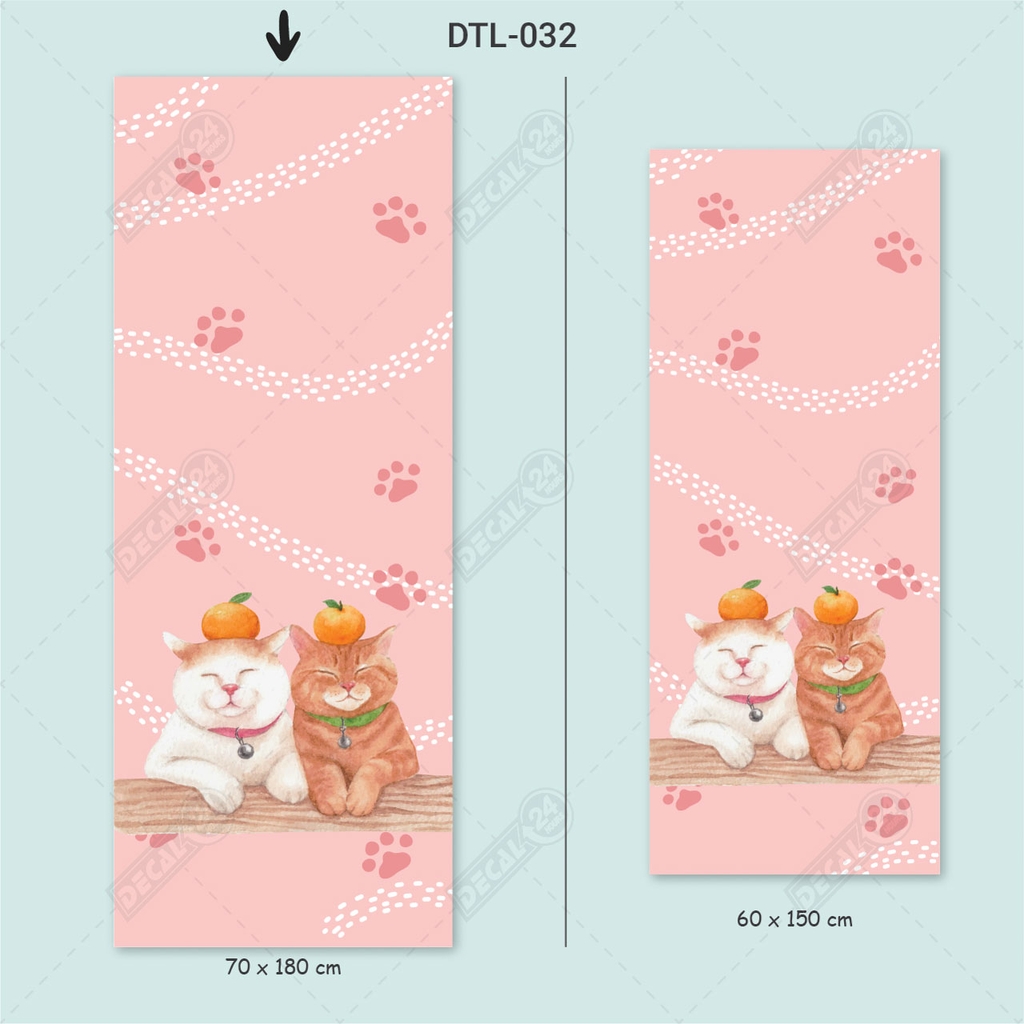 Decal Dán Tủ Lạnh Hai Chú Mèo Siêu Dễ Thương