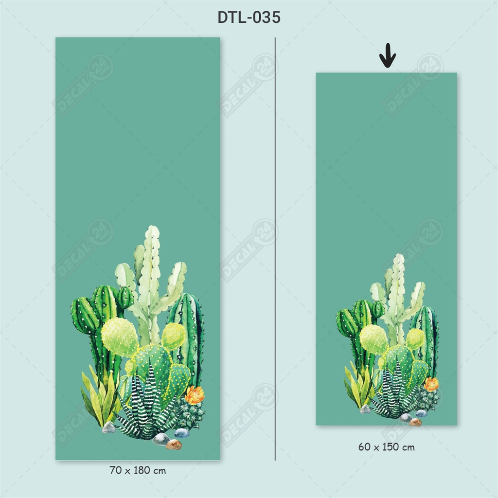Decal Dán Tủ Lạnh Hình Hoa Xương Rồng Xanh Mướt Cao Cấp