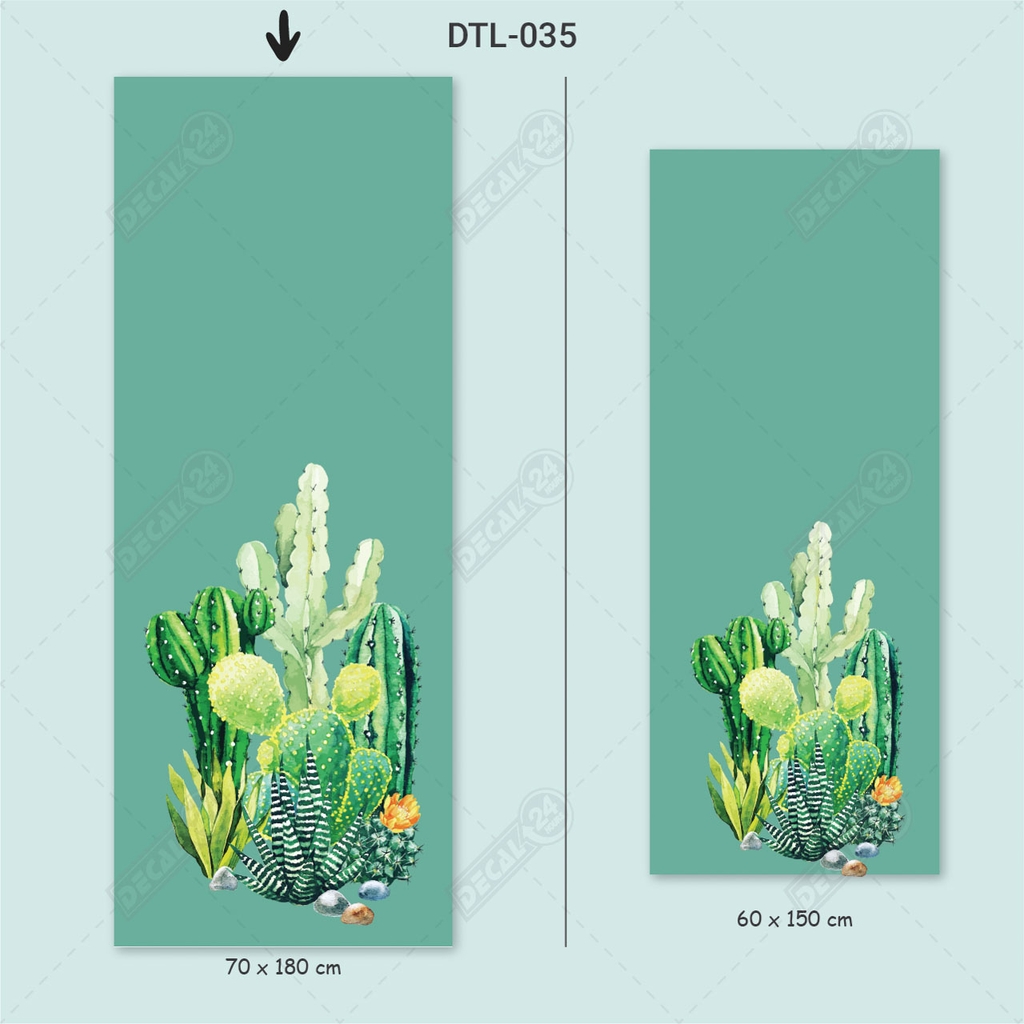 Decal Dán Tủ Lạnh Hình Hoa Xương Rồng Xanh Mướt Cao Cấp
