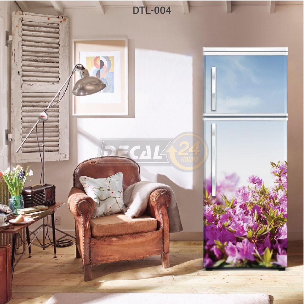 Decal Dán Tủ Lạnh Họa Tiết Hoa Trong Trẻo Cao Cấp