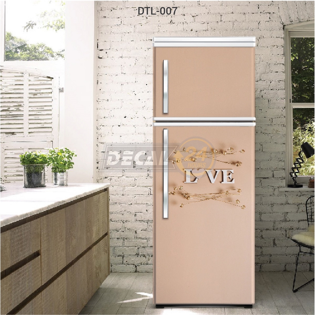 Decal Dán Tủ Lạnh Họa Tiết 3D Love Đáng Yêu Cao Cấp