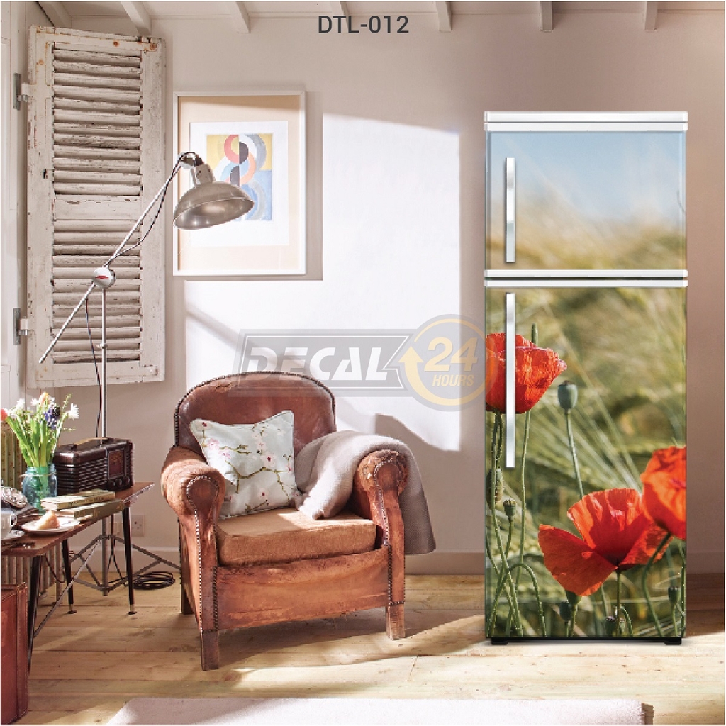 Decal Dán Tủ Lạnh Phong Cảnh Hoa Tulip Cao Cấp