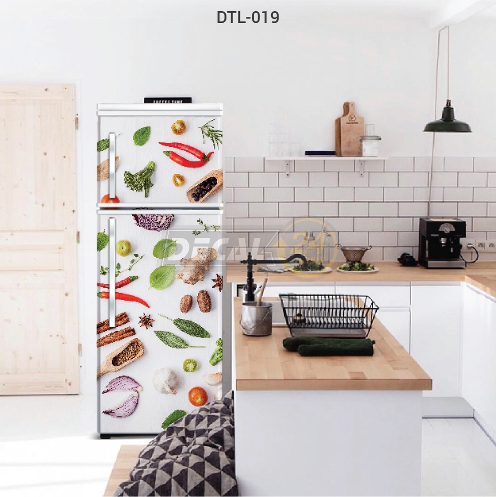 Decal Dán Tủ Lạnh Hình Sắc Màu Rau Củ