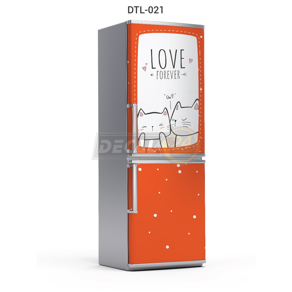 Decal Dán Tủ Lạnh Couple Mèo Đáng Yêu Cao Cấp