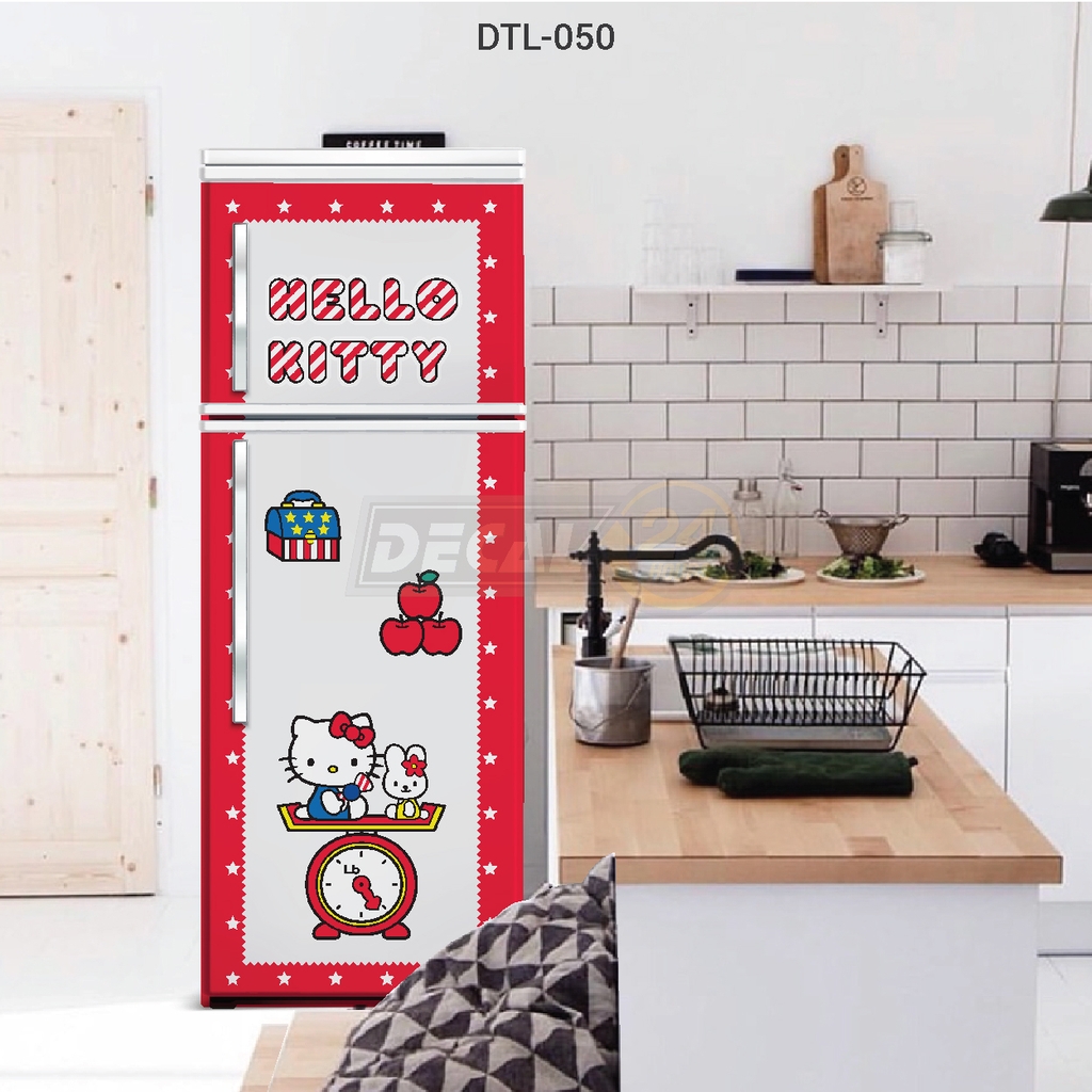 Decal Dán Tủ Lạnh Hình Hello Kitty Siêu Dễ Thương