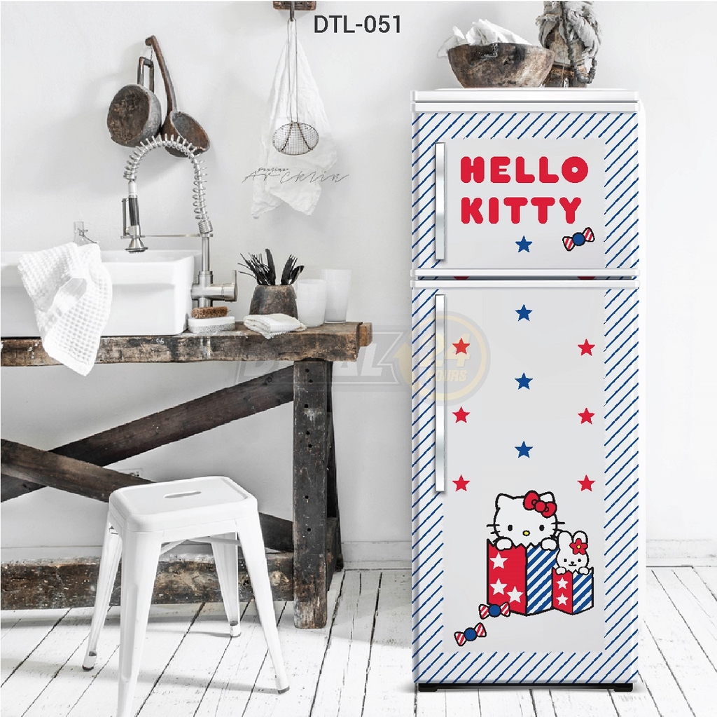 Decal Dán Tủ Lạnh Hình Hello Kitty Siêu Dễ Thương