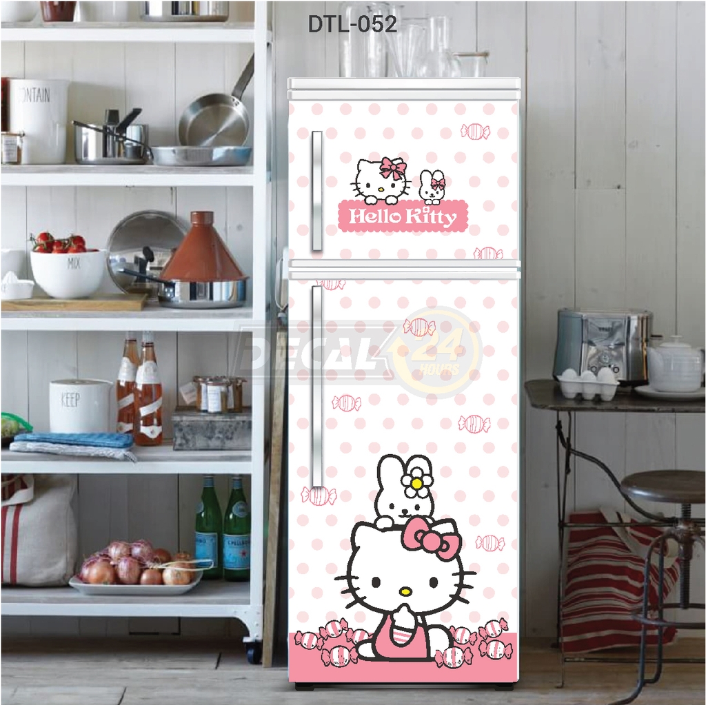 Decal Dán Tủ Lạnh Hình Hello Kitty Siêu Dễ Thương