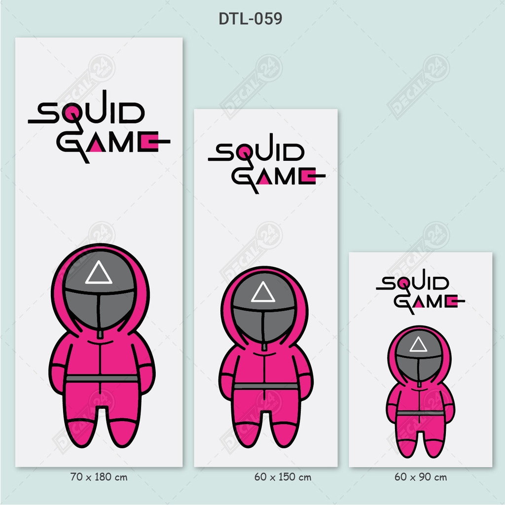 Decal Dán Tủ Lạnh Squid Game Chibi Siêu Dễ Thương