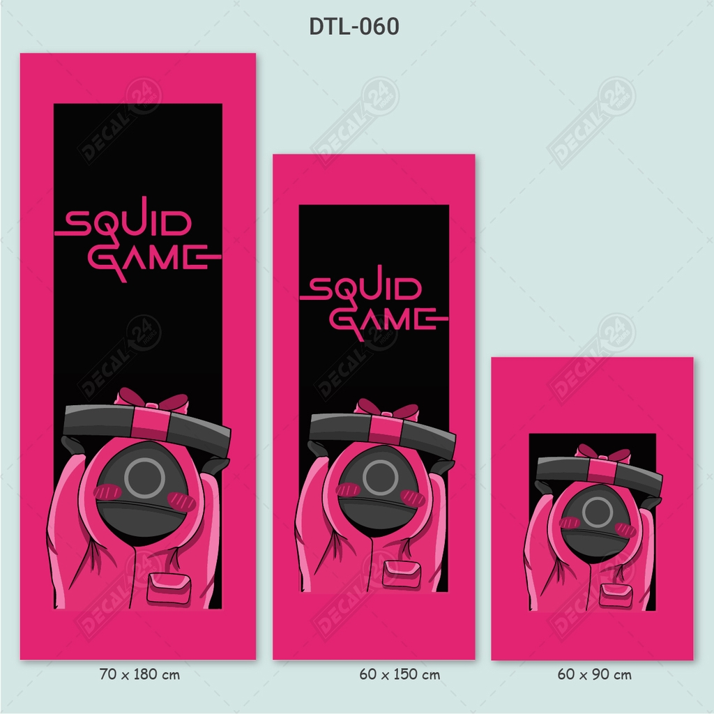 Decal Dán Tủ Lạnh Squid Game Phối Màu Dễ Thương