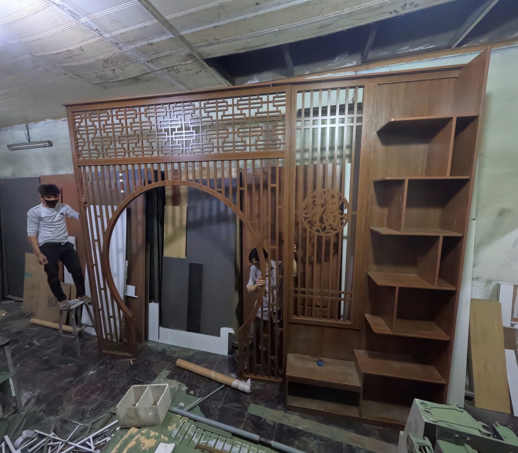 Vách ngăn phòng khách và nhà bếp