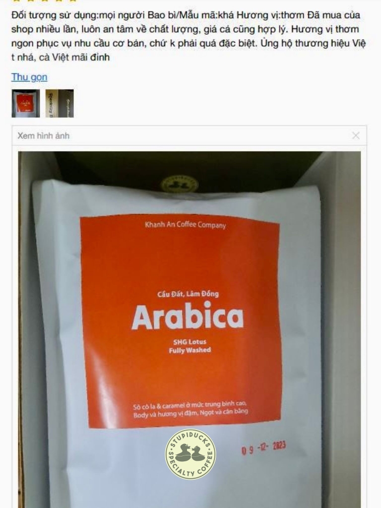 Việt Nam Arabica Đà Lạt Fully Washed SHG Lotus (high quality) - Stupiducks Specialty Coffee